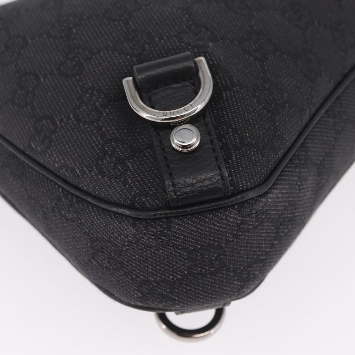 GUCCI GG Canvas Abbey Hand Bag Black Silver 268637 Auth yk21109V