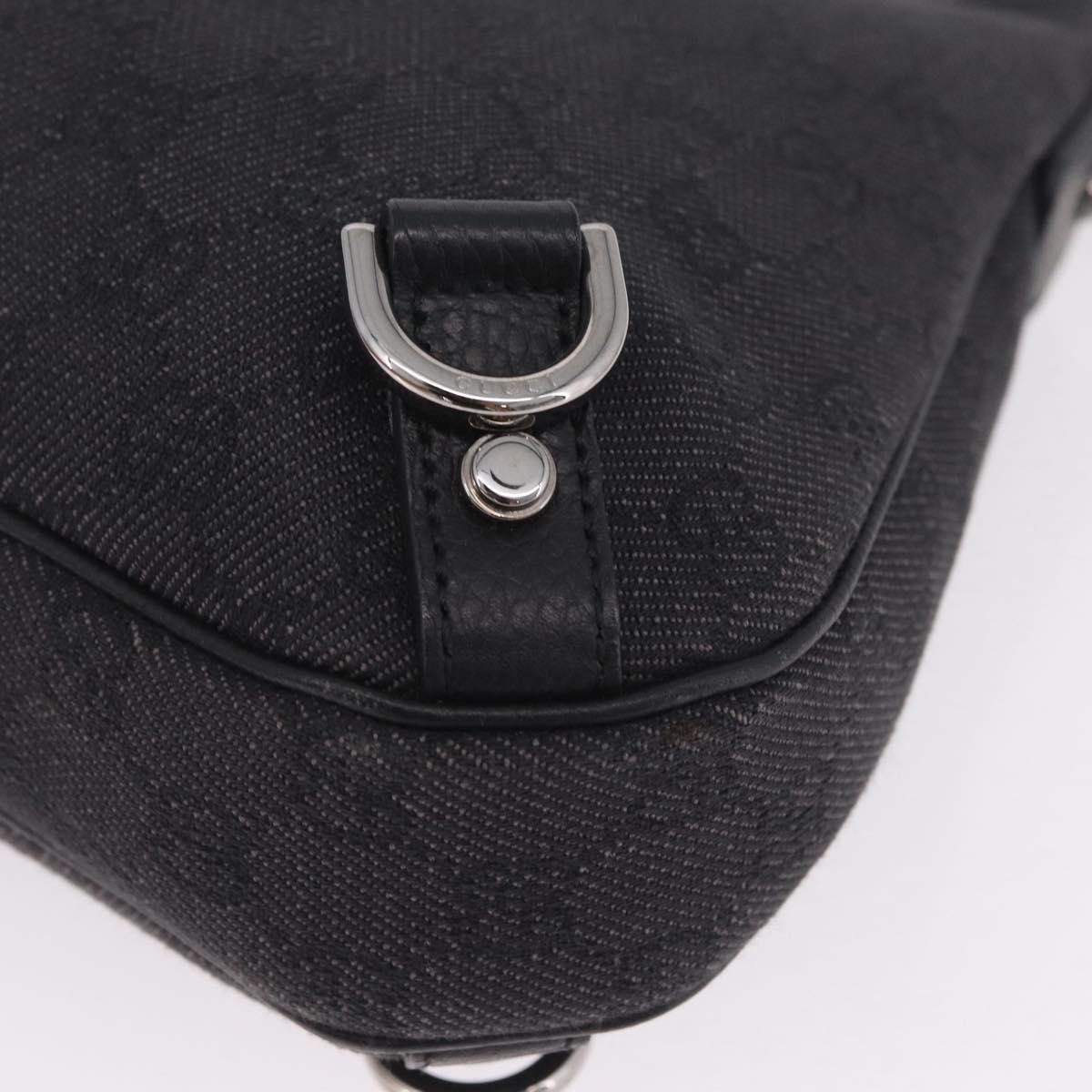 GUCCI GG Canvas Abbey Hand Bag Black Silver 268637 Auth yk21109V