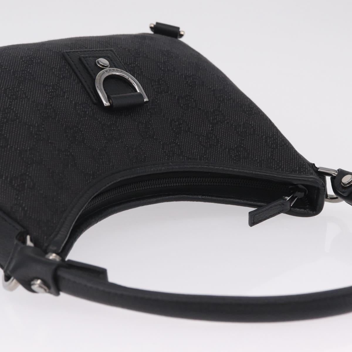 GUCCI GG Canvas Abbey Hand Bag Black Silver 268637 Auth yk21109V