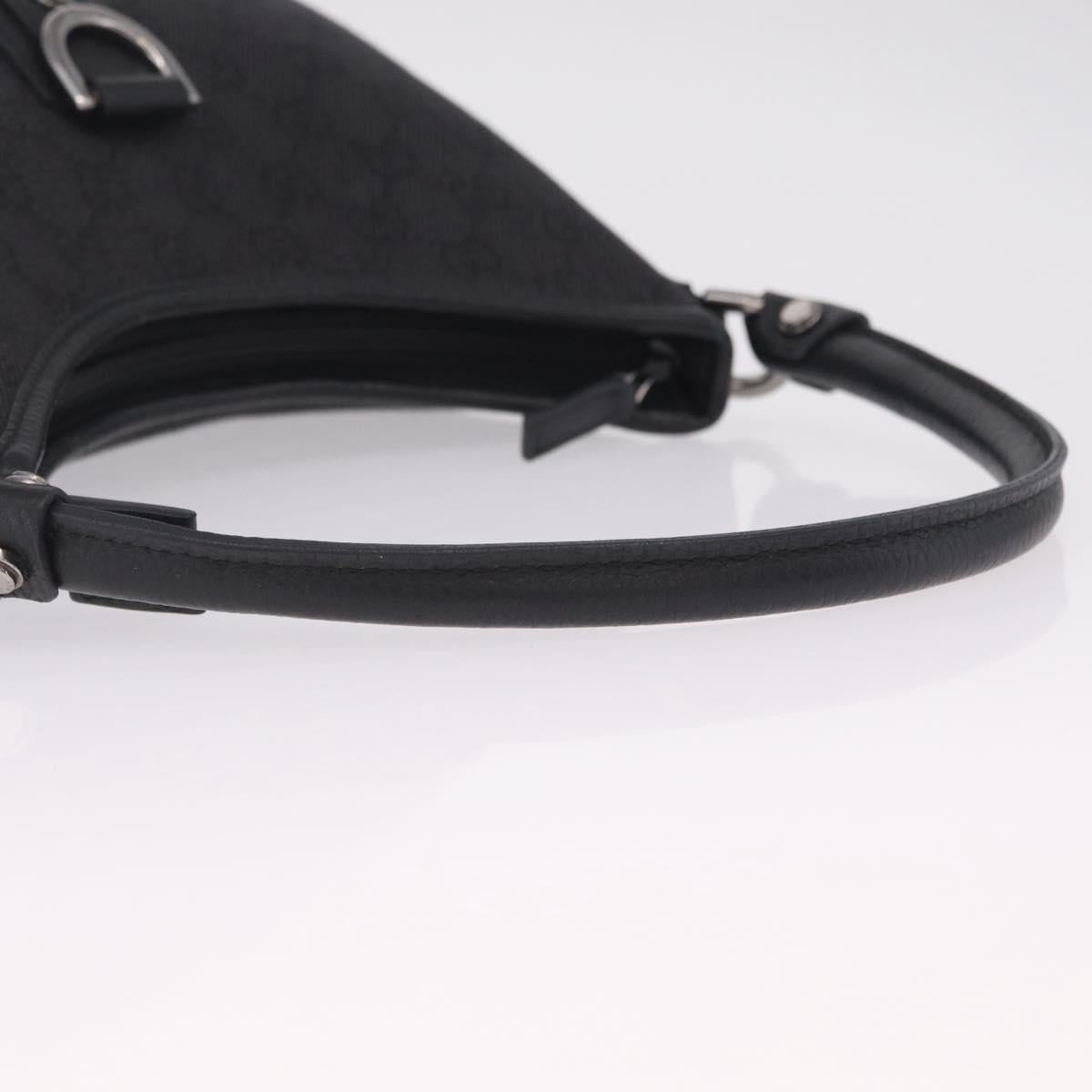 GUCCI GG Canvas Abbey Hand Bag Black Silver 268637 Auth yk21109V