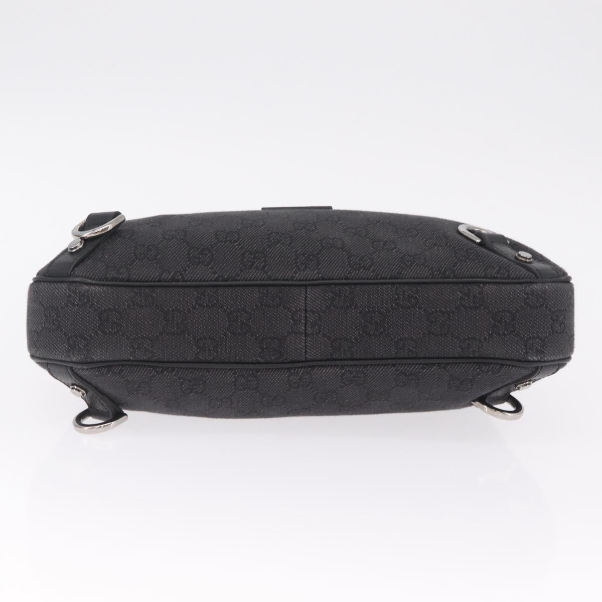 GUCCI GG Canvas Abbey Hand Bag Black Silver 268637 Auth yk21109V