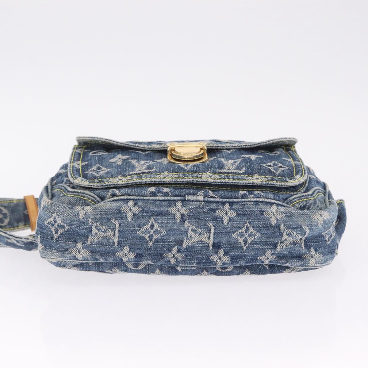 LOUIS VUITTON Monogram Denim Bum Bag Body Bag Blue M95347 LV Auth yk21116M
