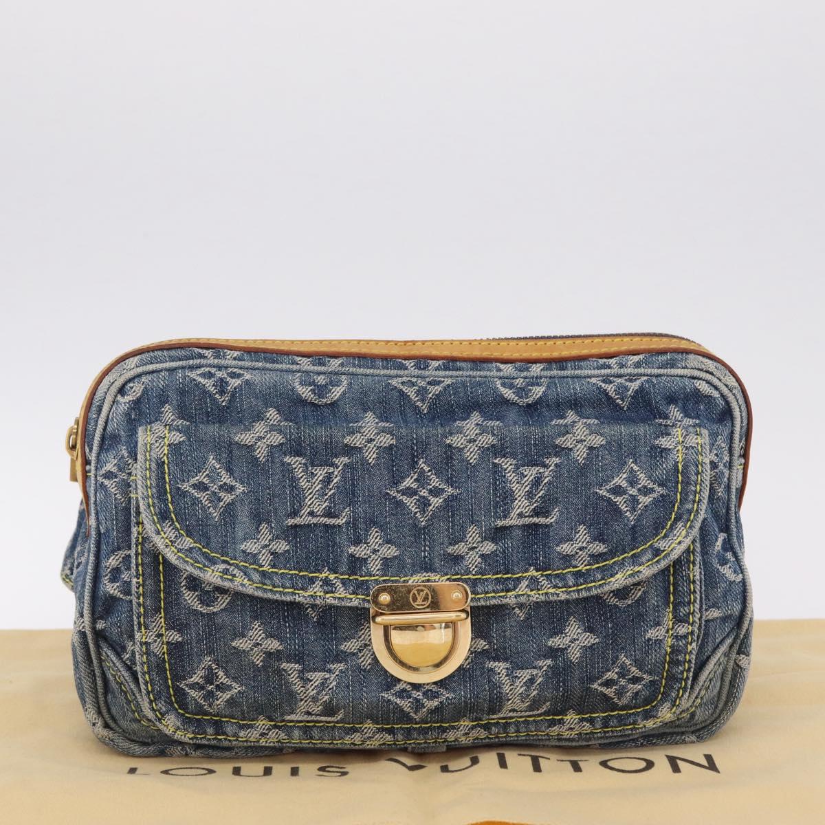 LOUIS VUITTON Monogram Denim Bum Bag Body Bag Blue M95347 LV Auth yk21116M