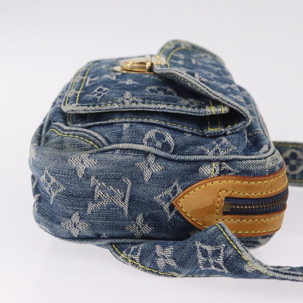 LOUIS VUITTON Monogram Denim Bum Bag Body Bag Blue M95347 LV Auth yk21116M