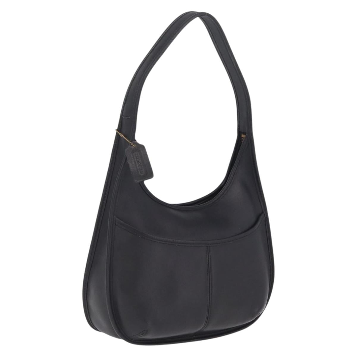 Coach Ergo Shoulder Bag Leather Black Gold Auth yk21122A