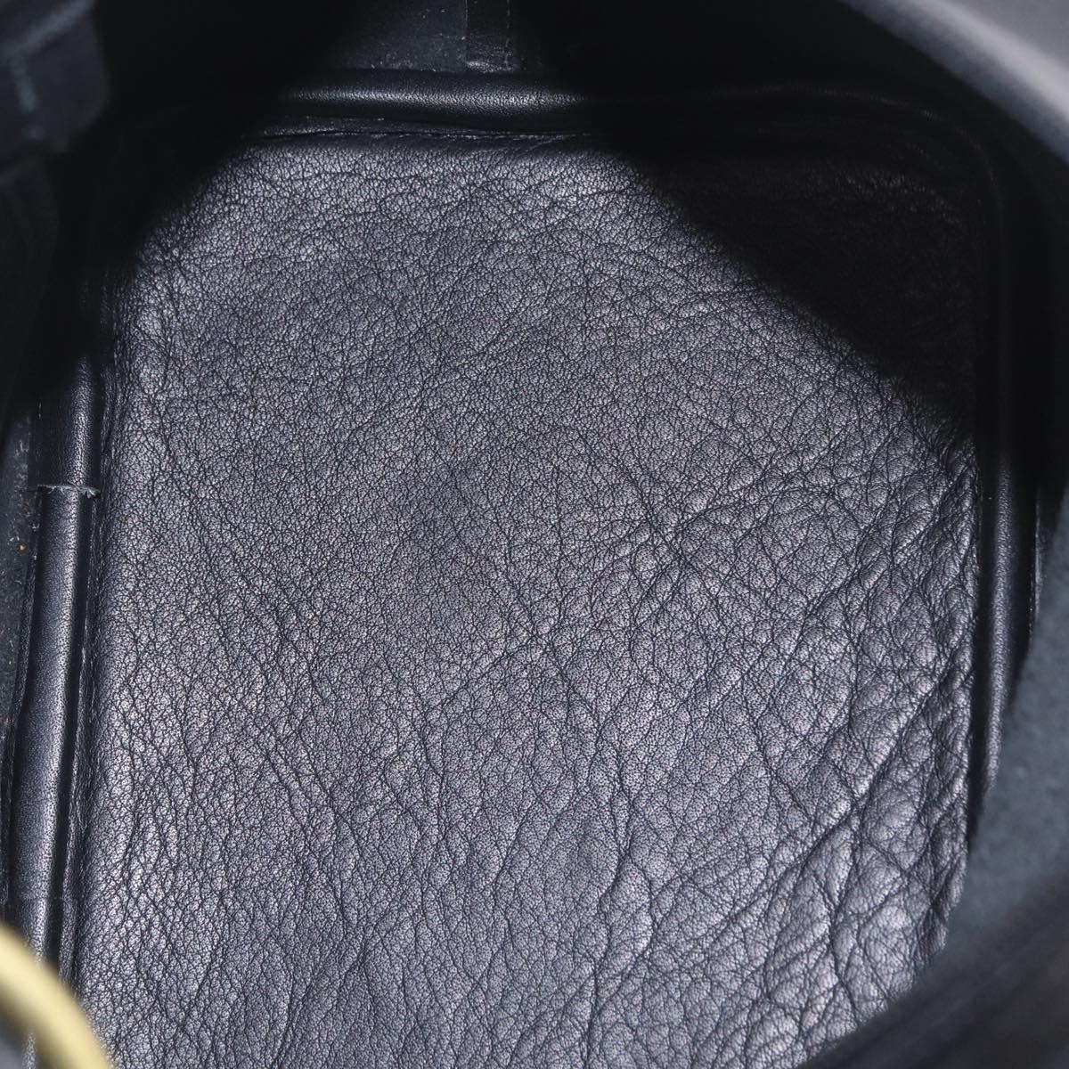 Coach Hand Bag Leather Black Gold Auth yk21124A