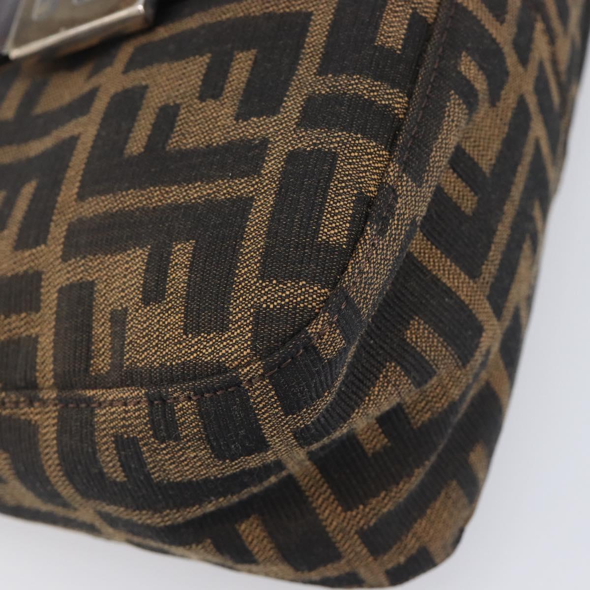 FENDI Zucca Canvas Mamma Baguette Shoulder Bag Brown Black Auth yk21141SAM
