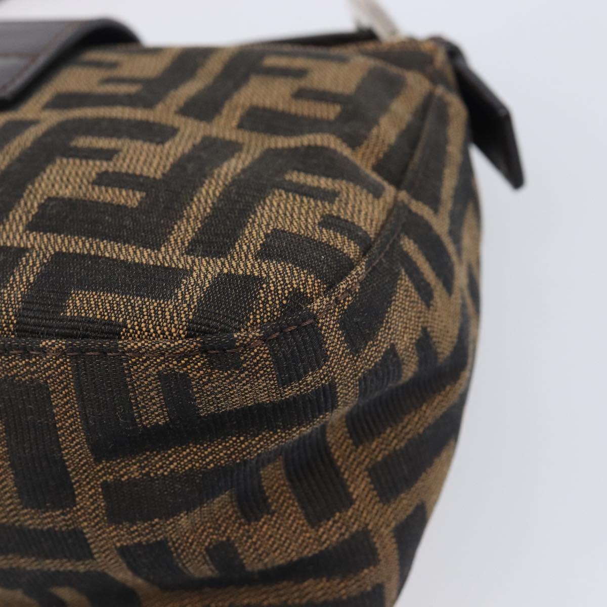 FENDI Zucca Canvas Mamma Baguette Shoulder Bag Brown Black Auth yk21141SAM