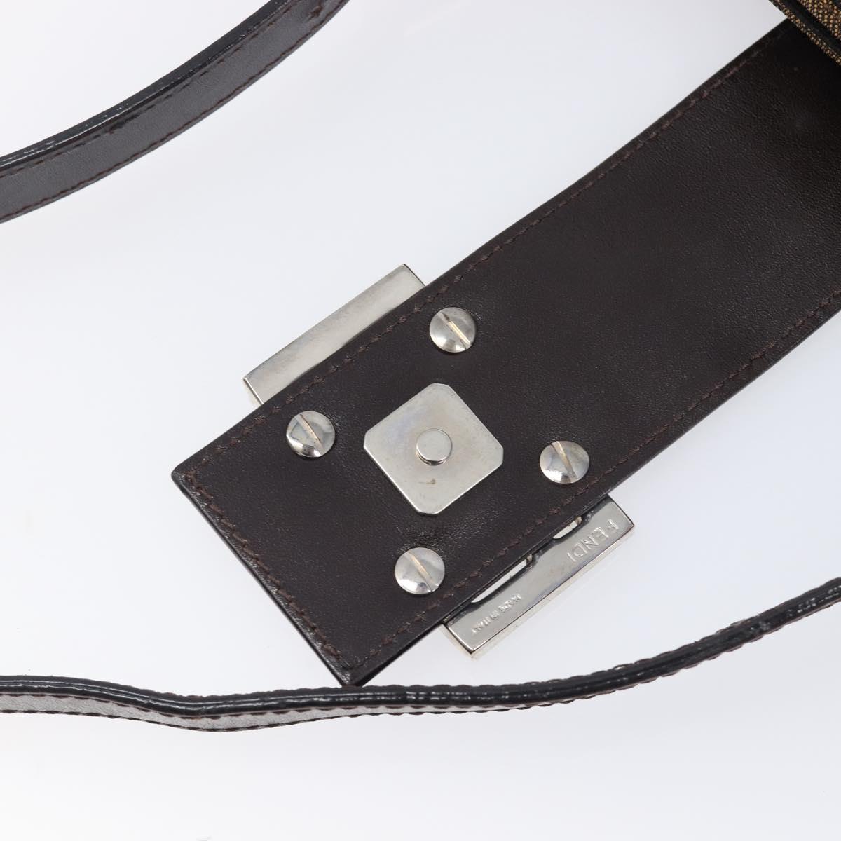 FENDI Zucca Canvas Mamma Baguette Shoulder Bag Brown Black Auth yk21141SAM