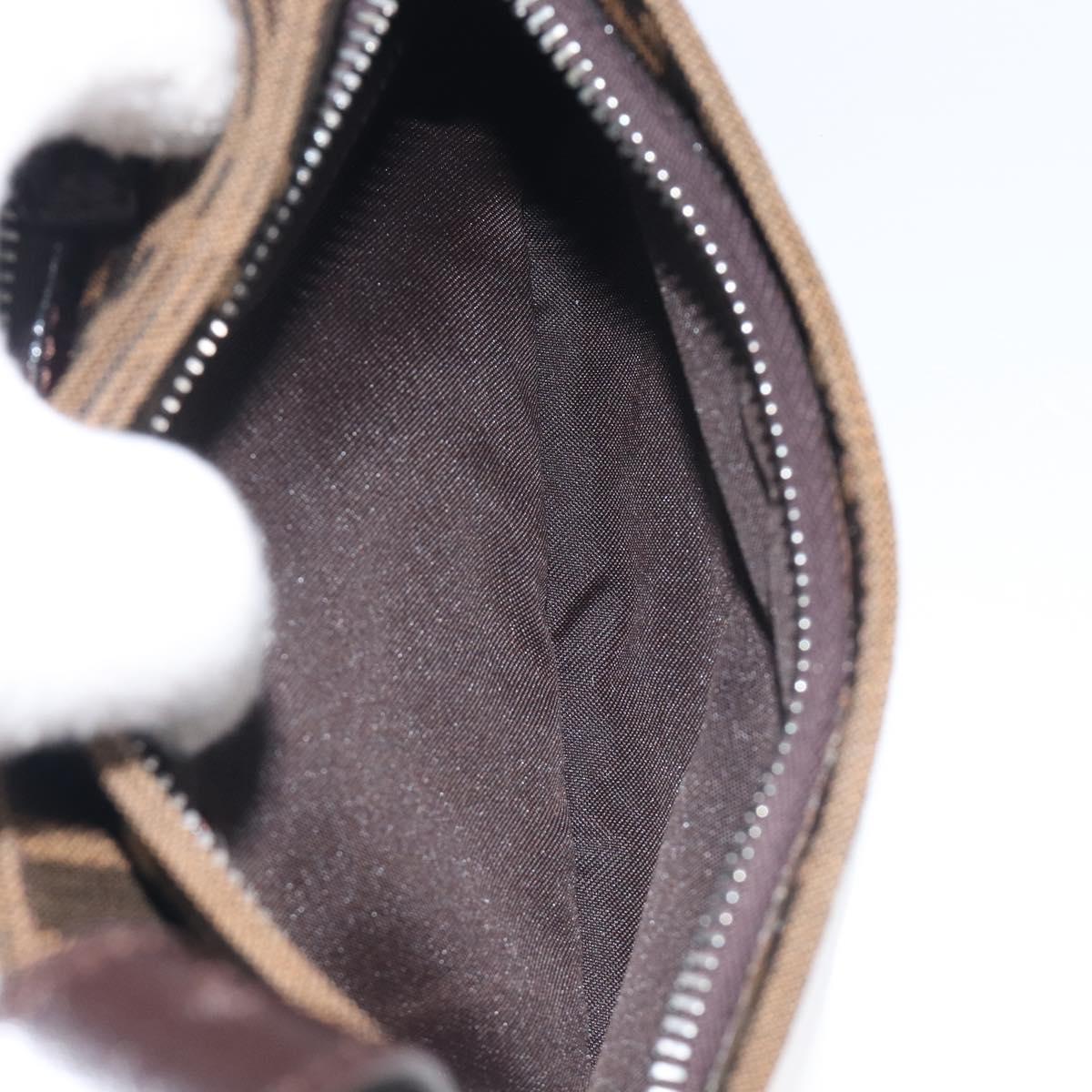 FENDI Zucca Canvas Mamma Baguette Shoulder Bag Brown Black Auth yk21141SAM