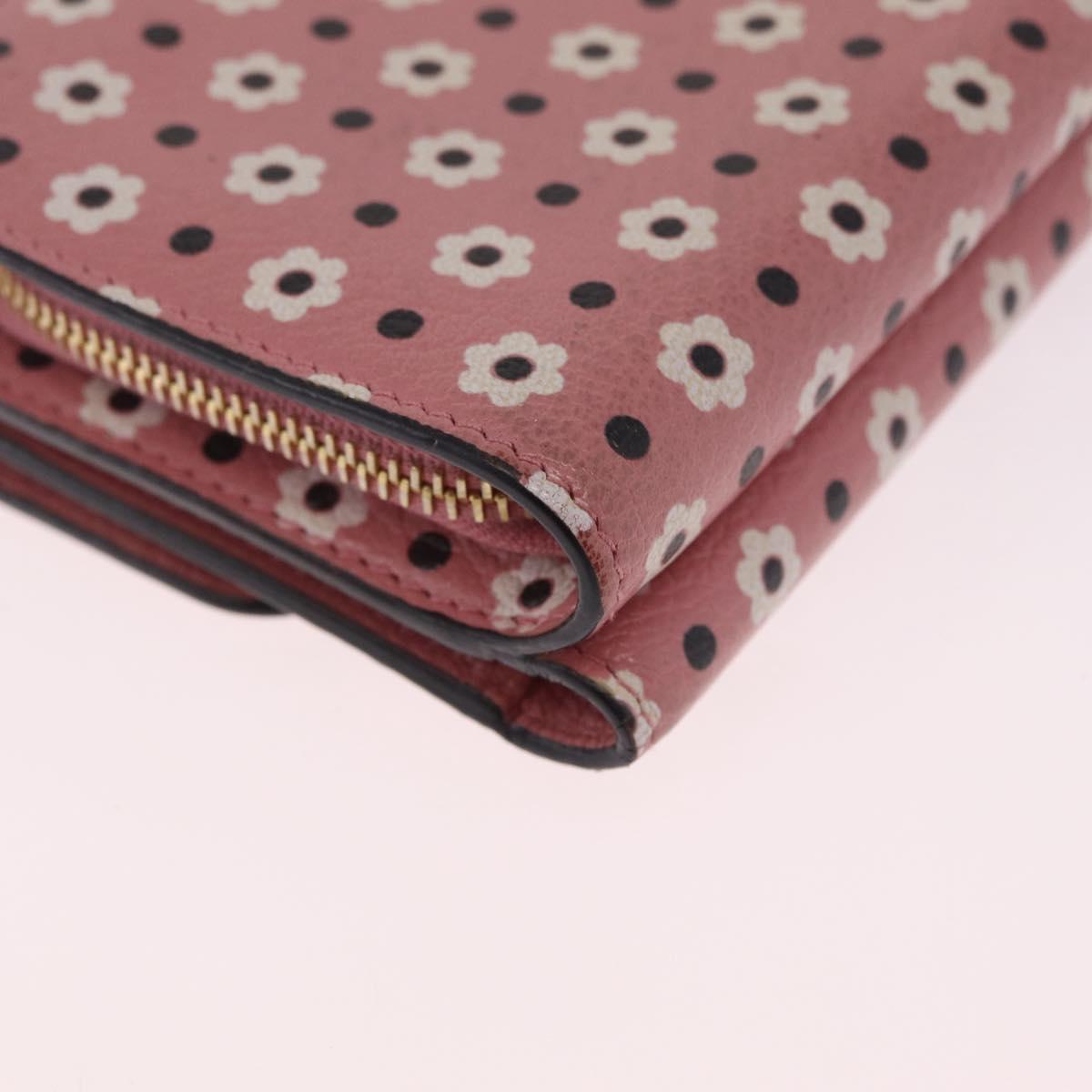 Miu Miu Wallet Leather Pink Gold Auth yk21144M