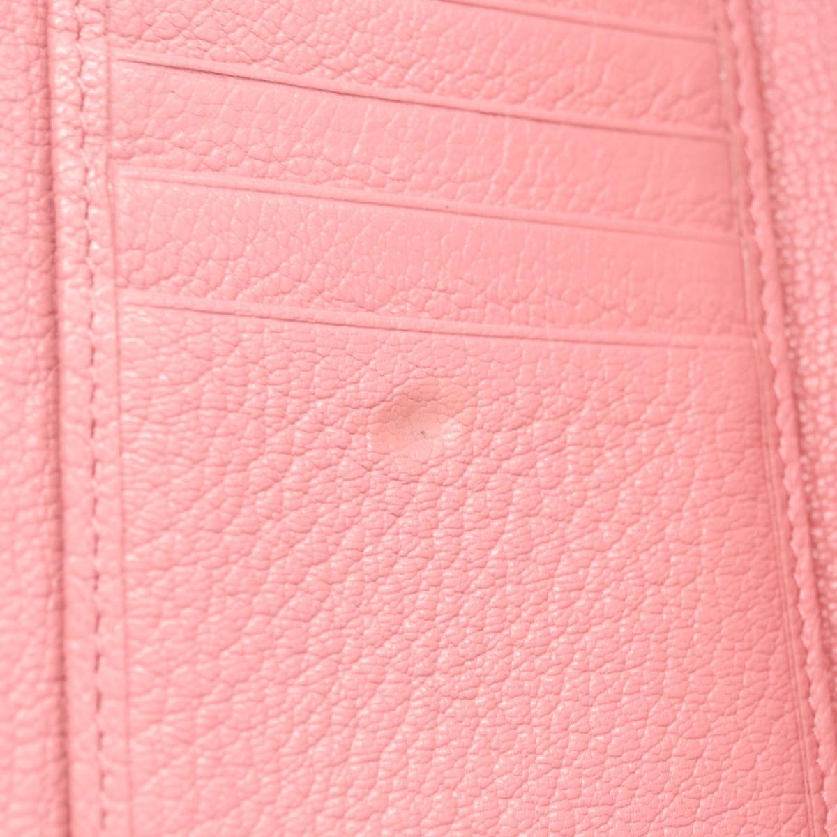 Miu Miu Wallet Leather Pink Gold Auth yk21144M