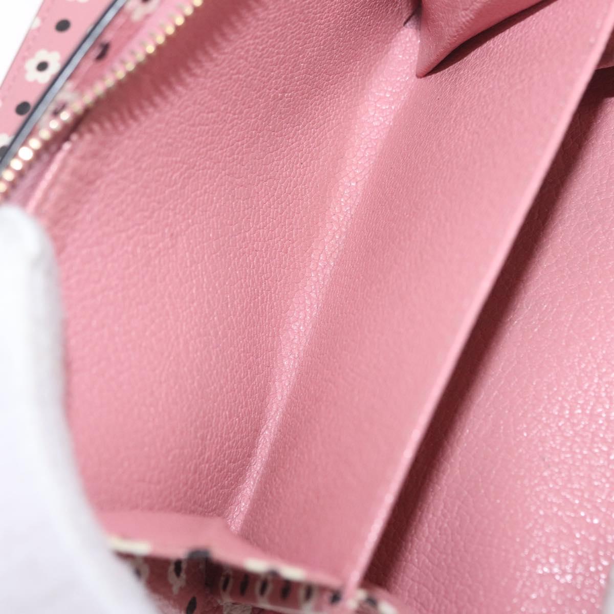Miu Miu Wallet Leather Pink Gold Auth yk21144M