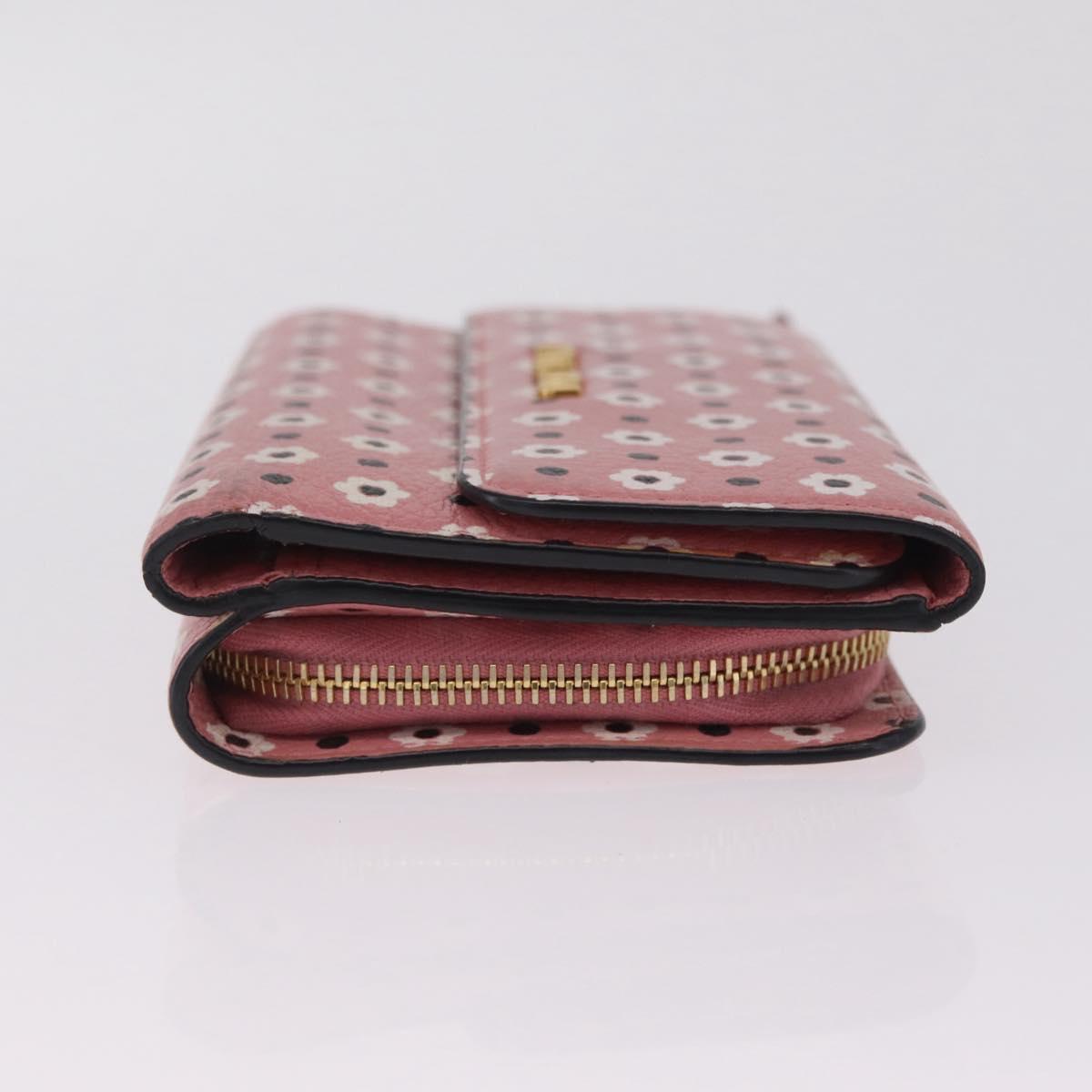 Miu Miu Wallet Leather Pink Gold Auth yk21144M