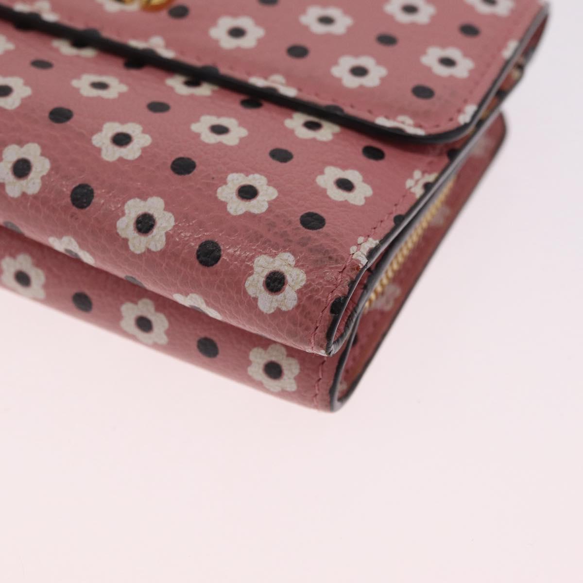 Miu Miu Wallet Leather Pink Gold Auth yk21144M