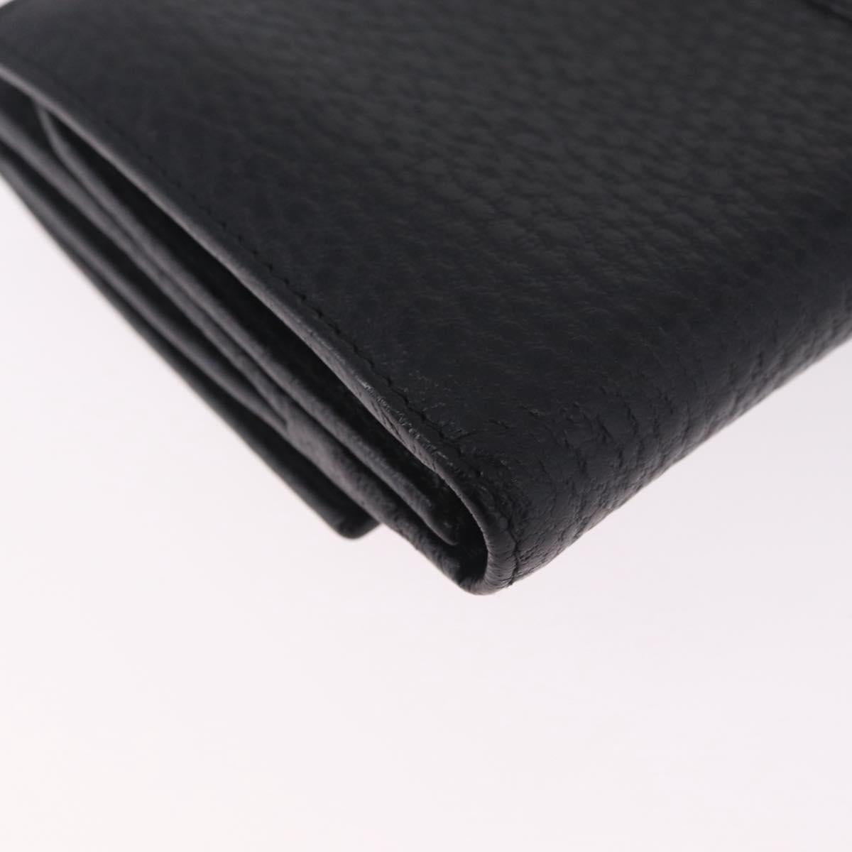 GUCCI Long Wallet Leather Black Gold 131847 Auth yk21145V