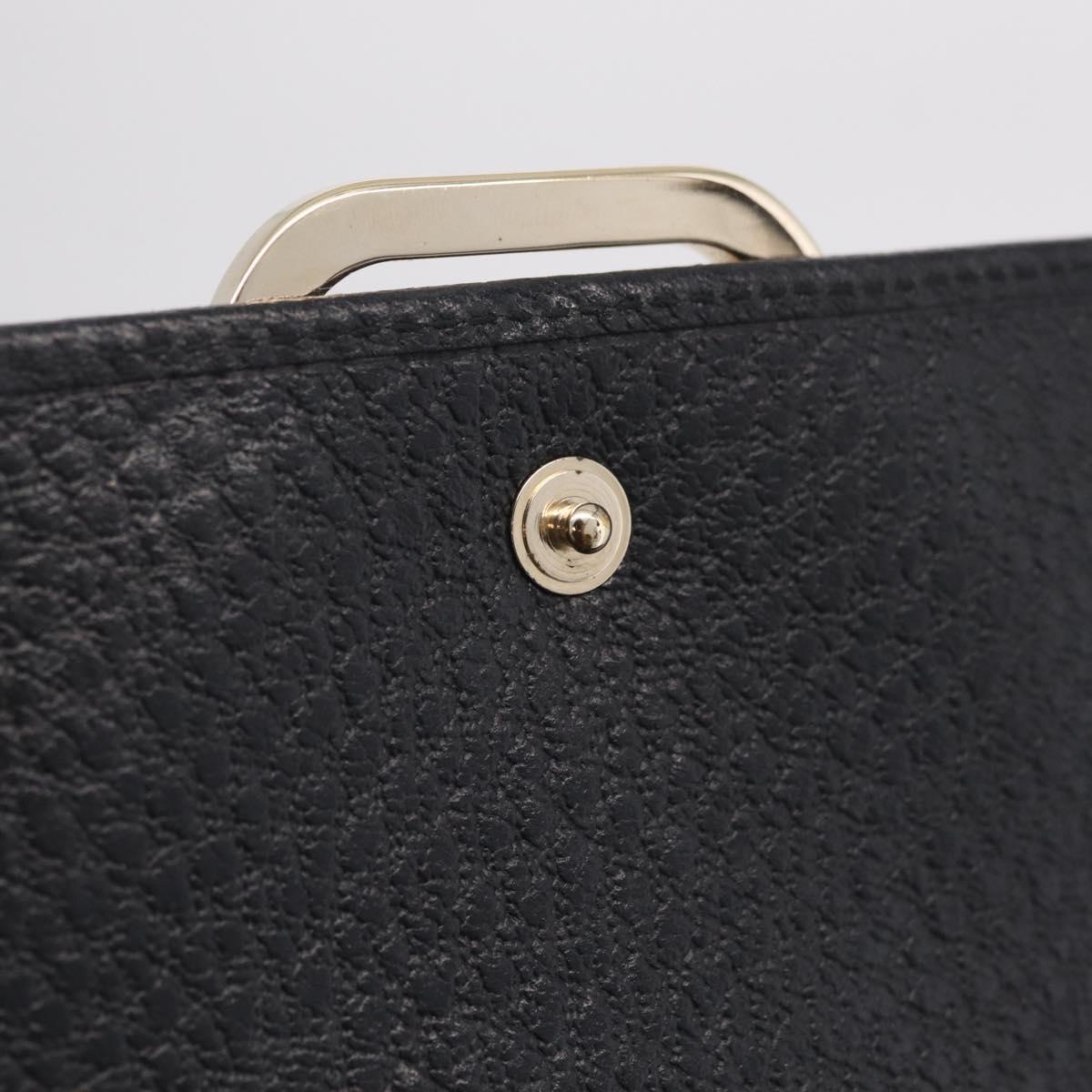 GUCCI Long Wallet Leather Black Gold 131847 Auth yk21145V