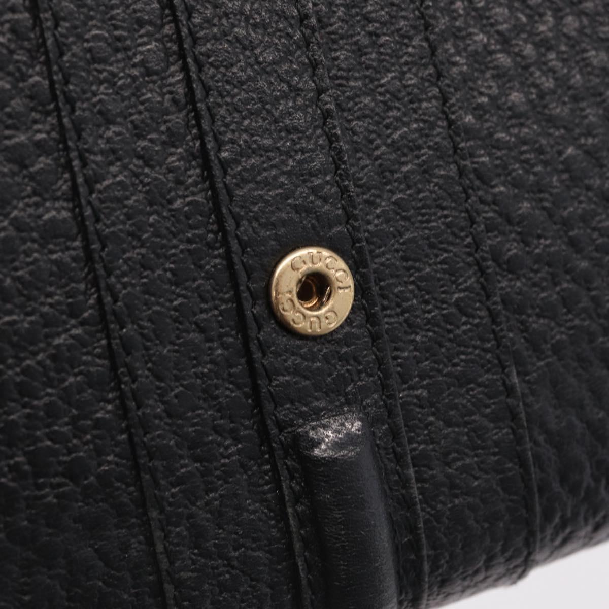 GUCCI Long Wallet Leather Black Gold 131847 Auth yk21145V