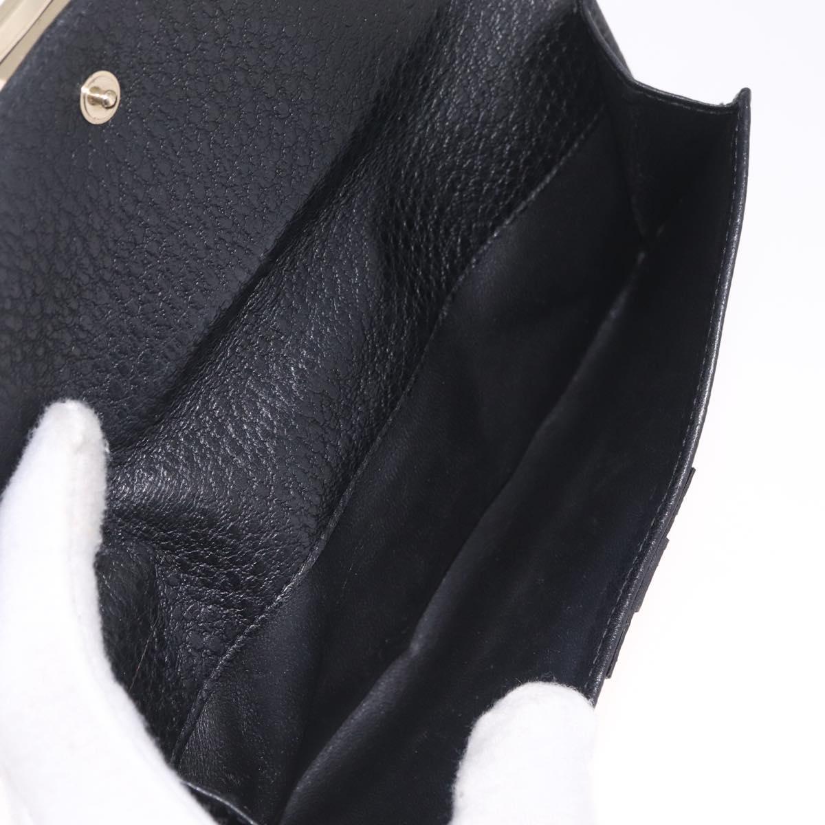 GUCCI Long Wallet Leather Black Gold 131847 Auth yk21145V
