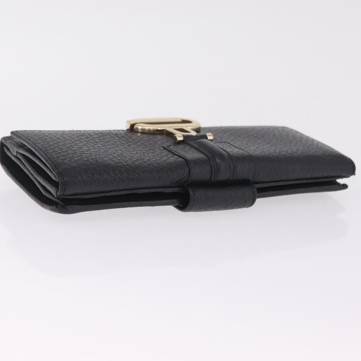 GUCCI Long Wallet Leather Black Gold 131847 Auth yk21145V