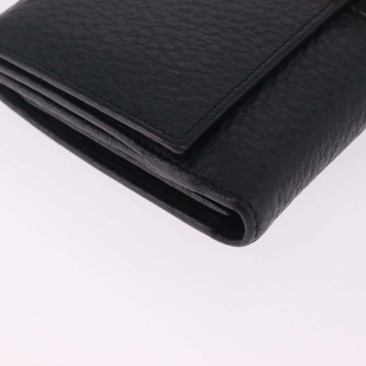 GUCCI Long Wallet Leather Black Gold 131847 Auth yk21145V