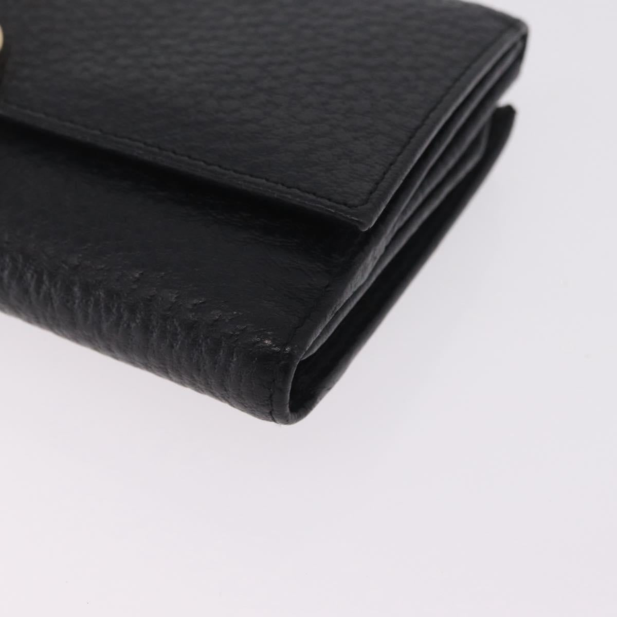 GUCCI Long Wallet Leather Black Gold 131847 Auth yk21145V