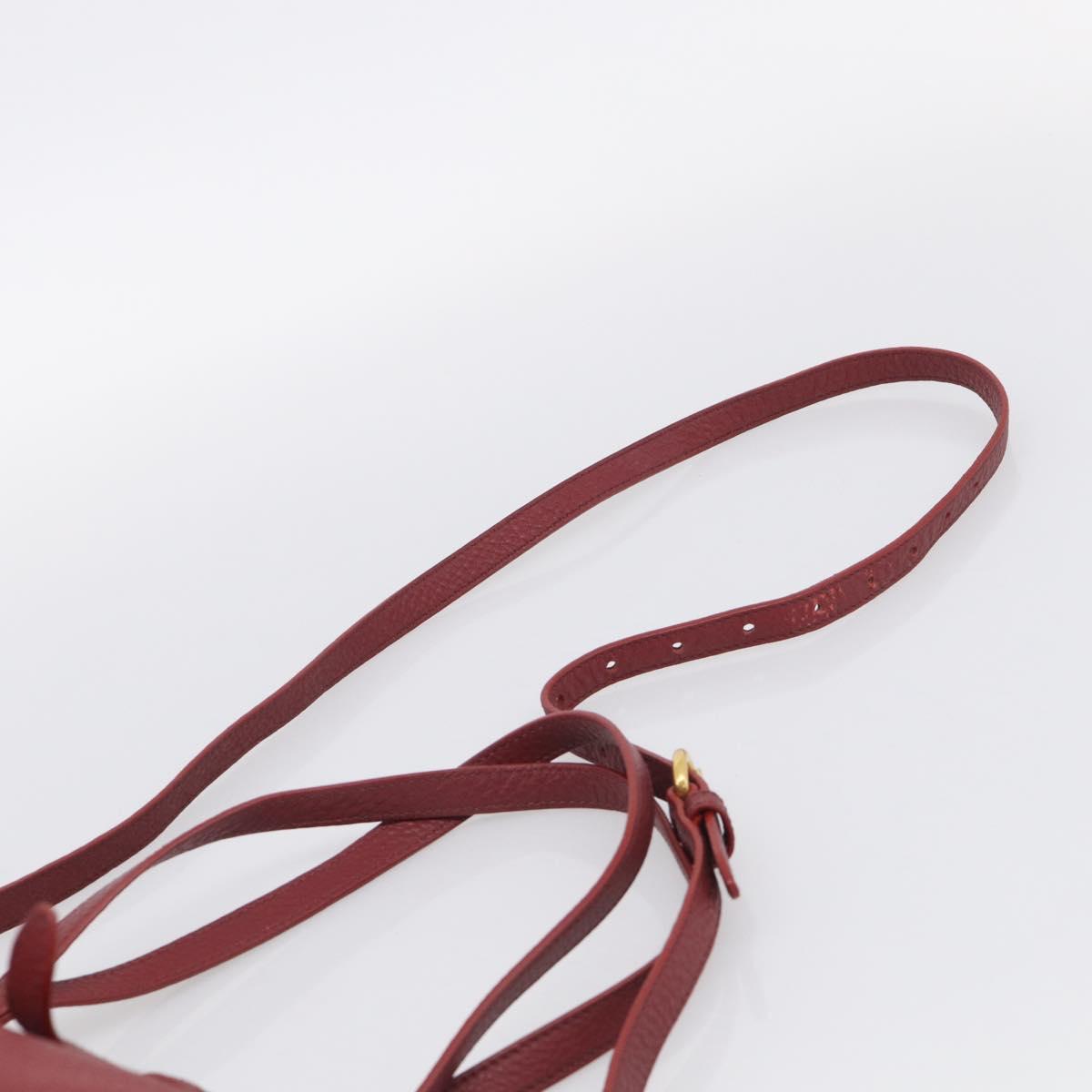 Miu Miu Tote Bag Leather 2way Red Gold Auth yk21146V
