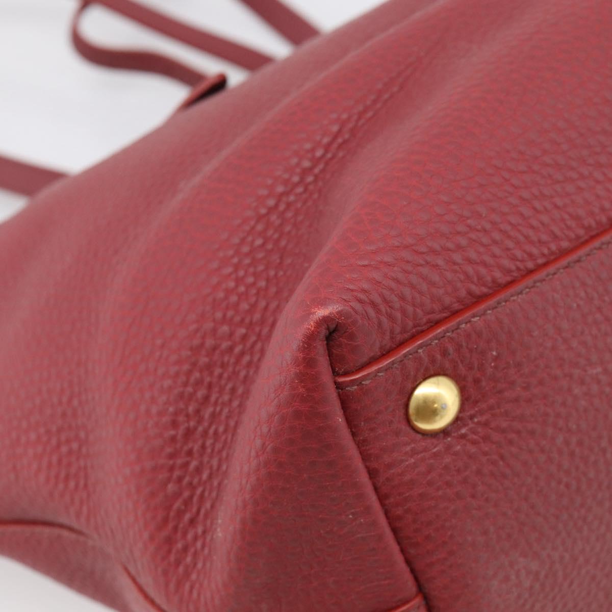 Miu Miu Tote Bag Leather 2way Red Gold Auth yk21146V