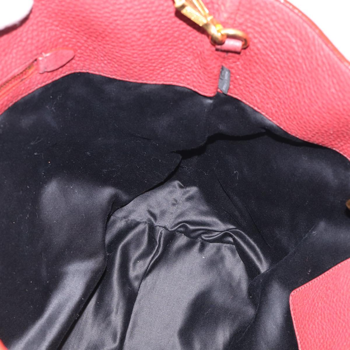 Miu Miu Tote Bag Leather 2way Red Gold Auth yk21146V