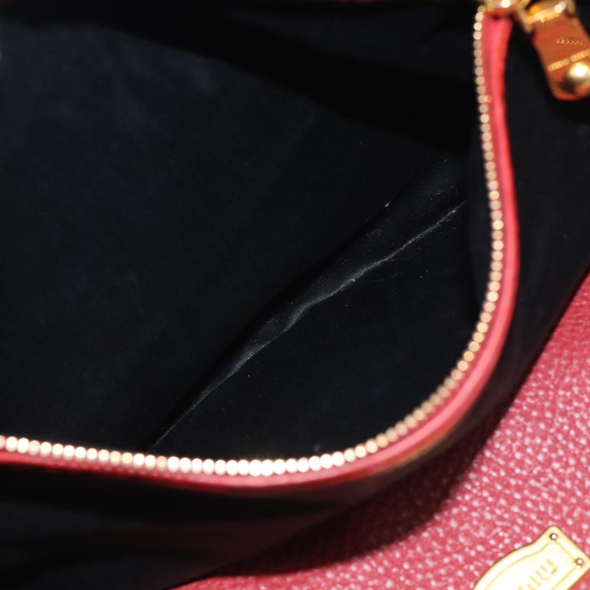 Miu Miu Tote Bag Leather 2way Red Gold Auth yk21146V