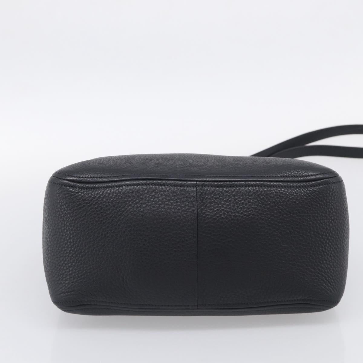 PRADA Hand Bag Leather 2way Black Gold Auth yk21147V