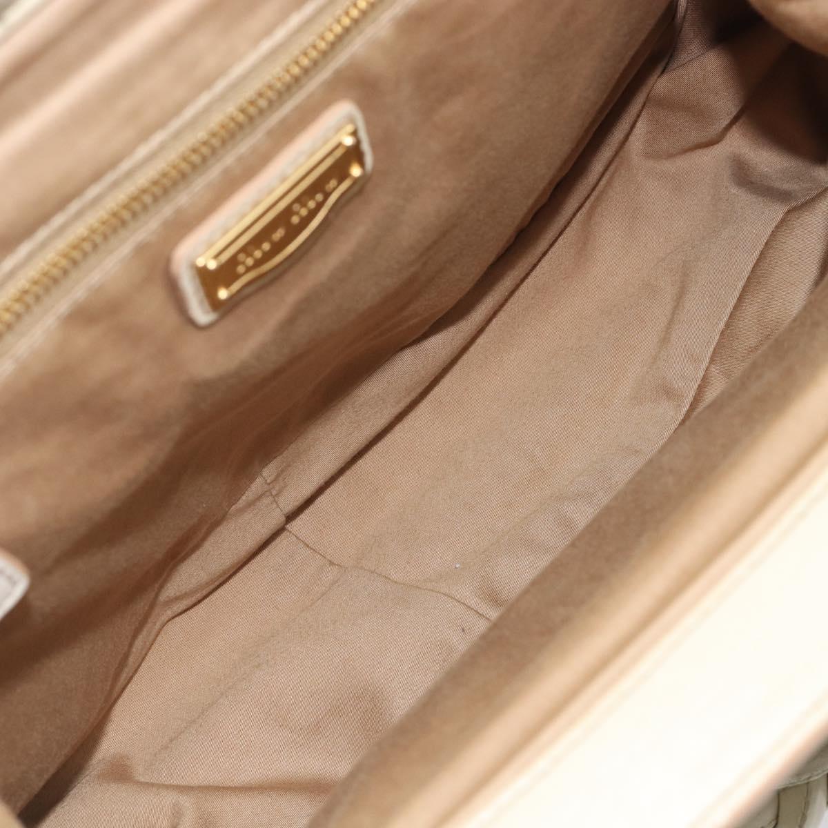 Miu Miu Matelasse Hand Bag Leather Cream Gold Auth yk21152V