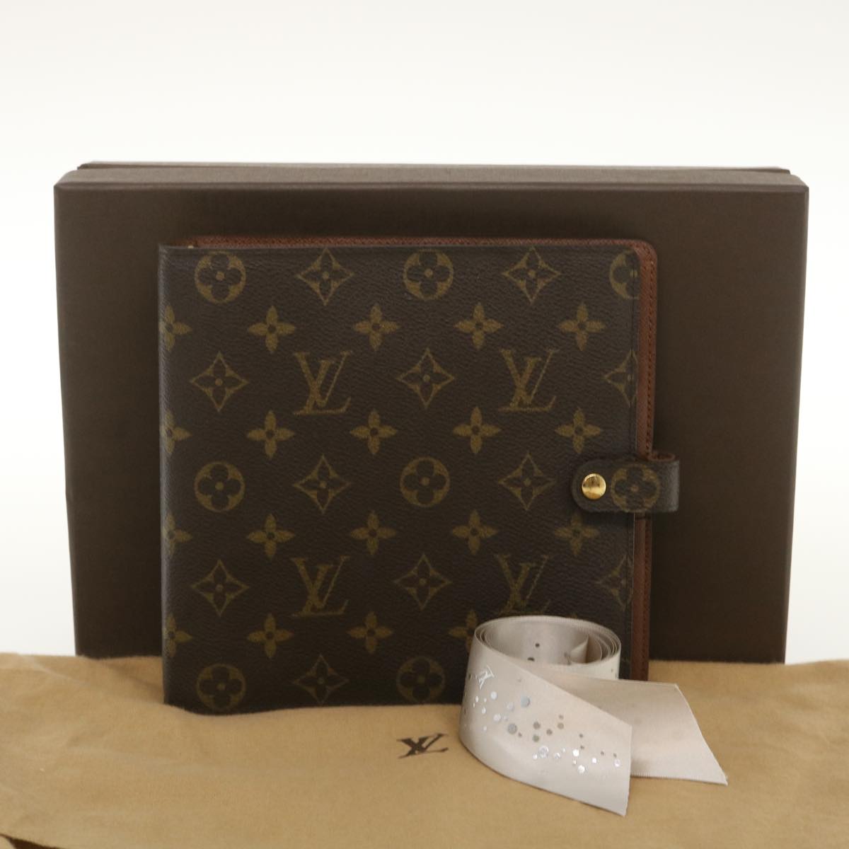 LOUIS VUITTON Monogram Agenda scrapbook Day Planner Cover R20955 LV Auth yk4249