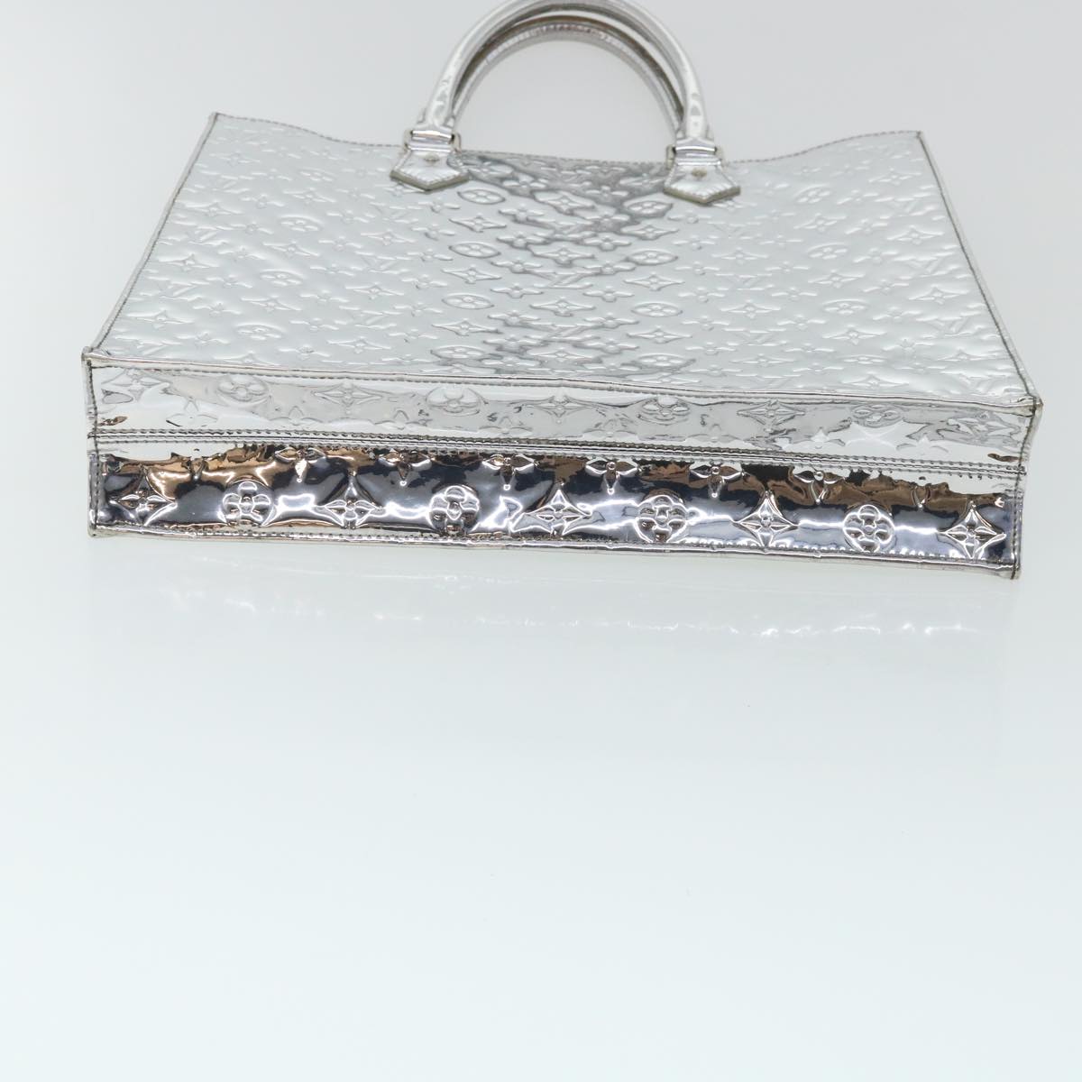 LOUIS VUITTON Monogram Miroir Sac Plat Hand Bag Silver M40269 LV Auth yk5783