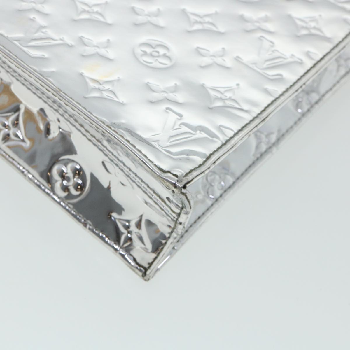 LOUIS VUITTON Monogram Miroir Sac Plat Hand Bag Silver M40269 LV Auth yk5783
