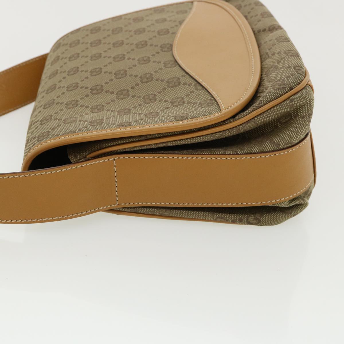 GUCCI GG Canvas Shoulder Bag Beige Brown Auth yk5899