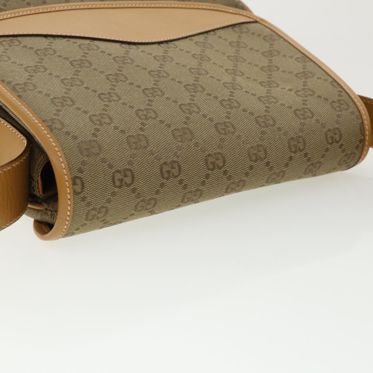 GUCCI GG Canvas Shoulder Bag Beige Brown Auth yk5899