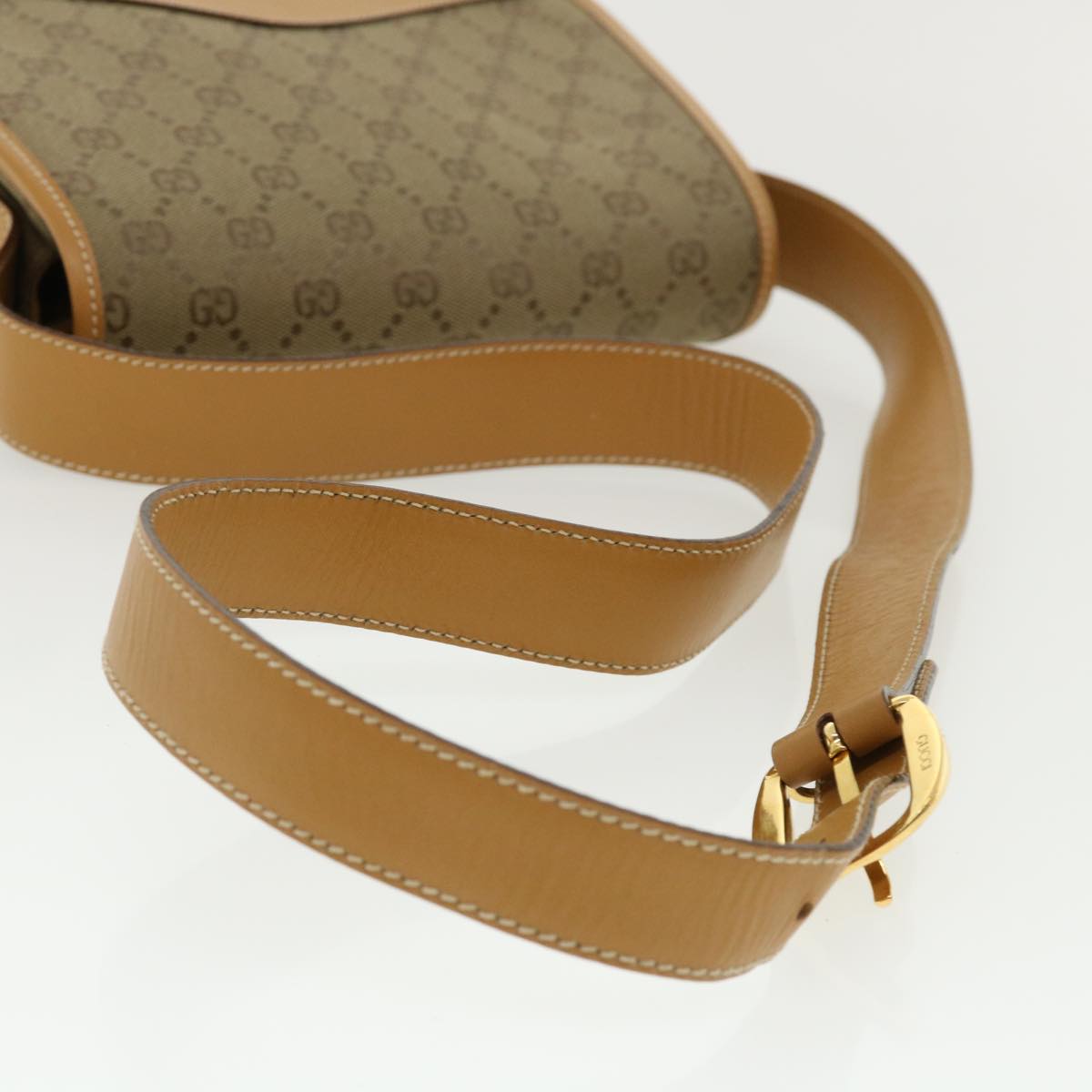 GUCCI GG Canvas Shoulder Bag Beige Brown Auth yk5899