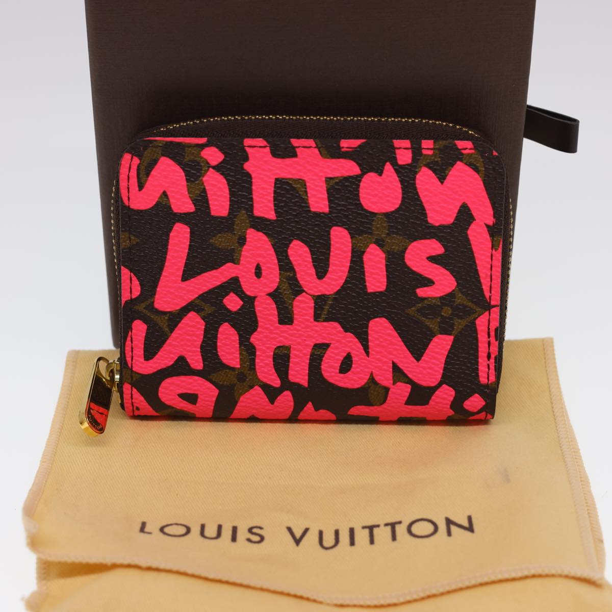 LOUIS VUITTON Monogram Graffiti Zippy Coin Purse Pink LV Auth yk6370V