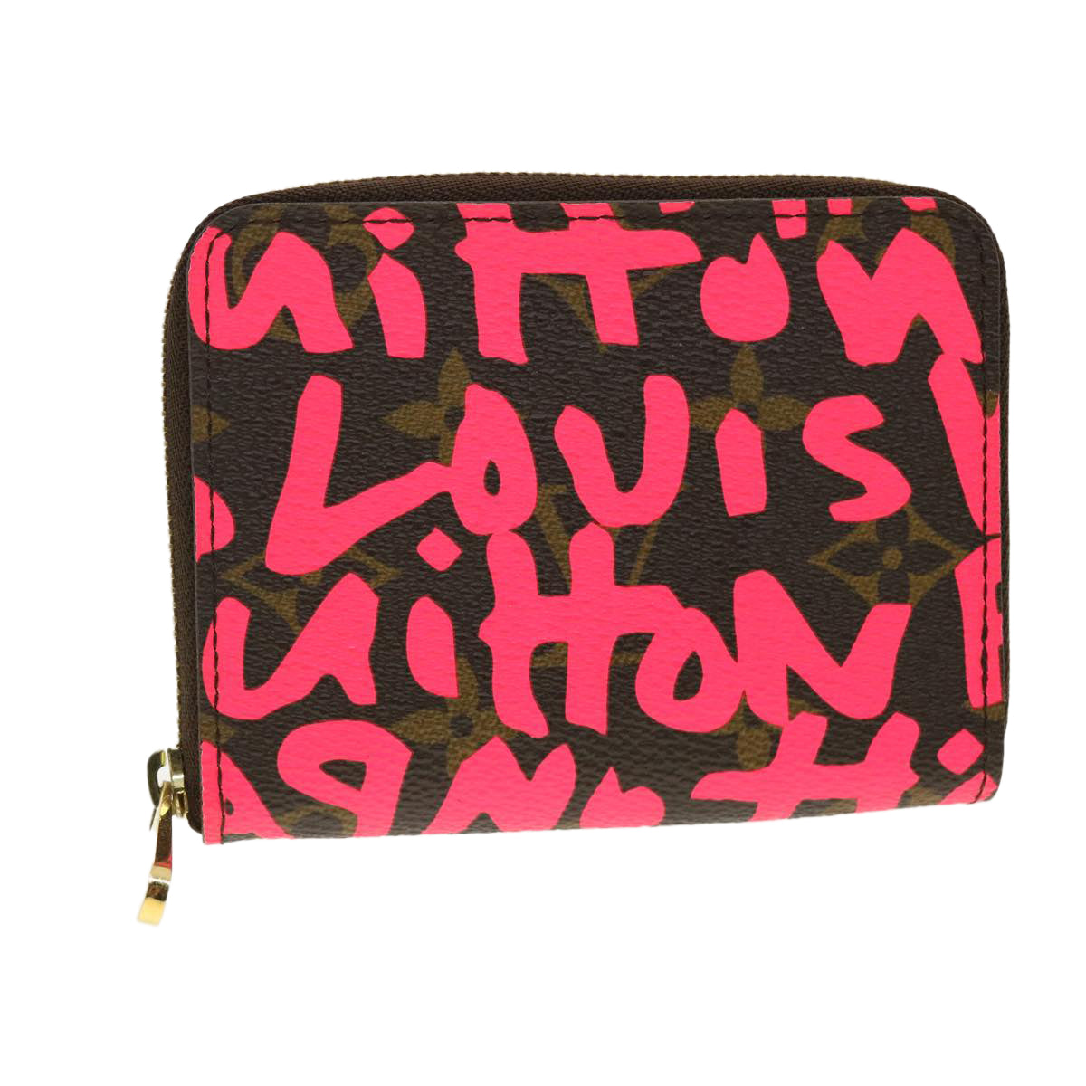 LOUIS VUITTON Monogram Graffiti Zippy Coin Purse Fuchsia M93707 LV Auth yk6630