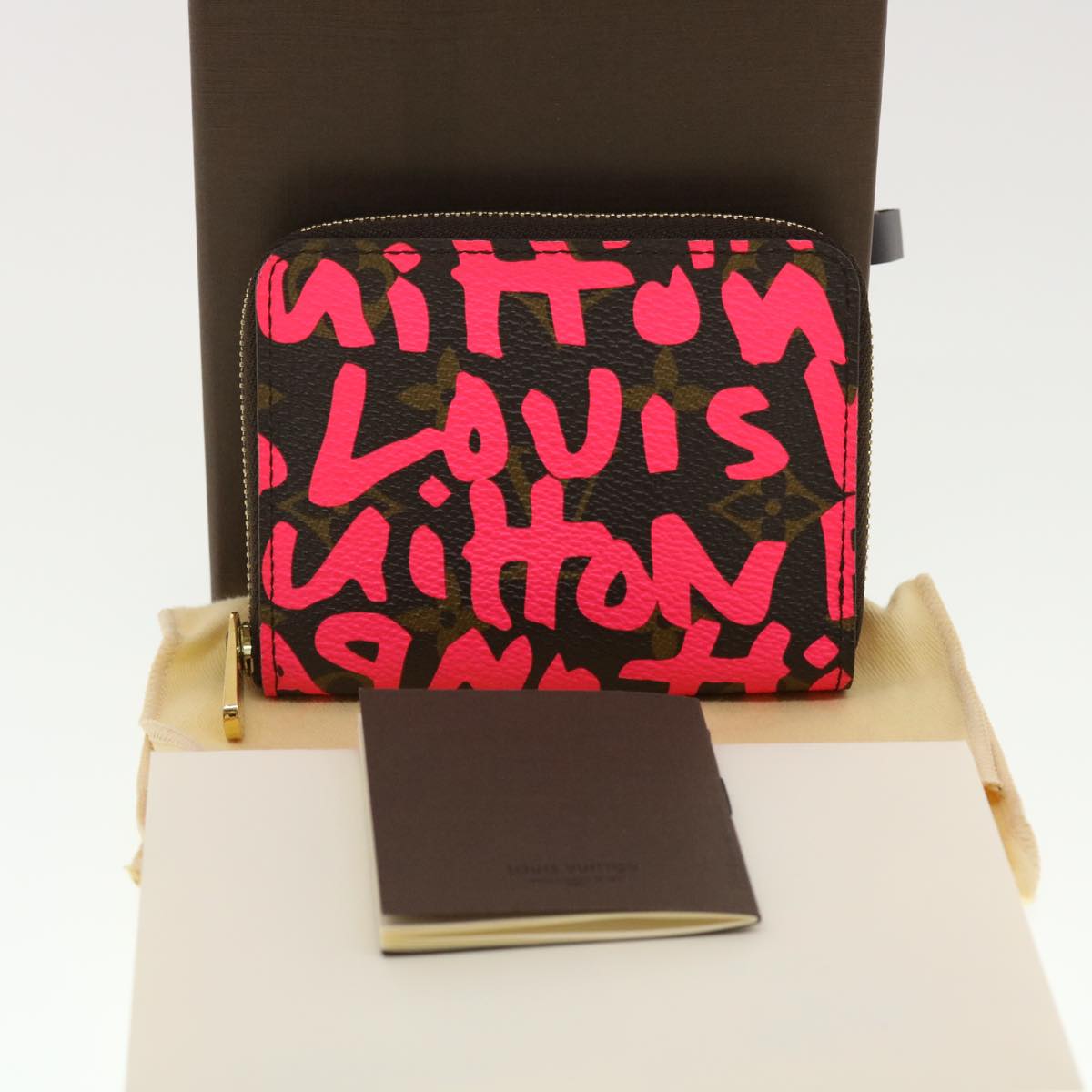 LOUIS VUITTON Monogram Graffiti Zippy Coin Purse Fuchsia M93707 LV Auth yk6630