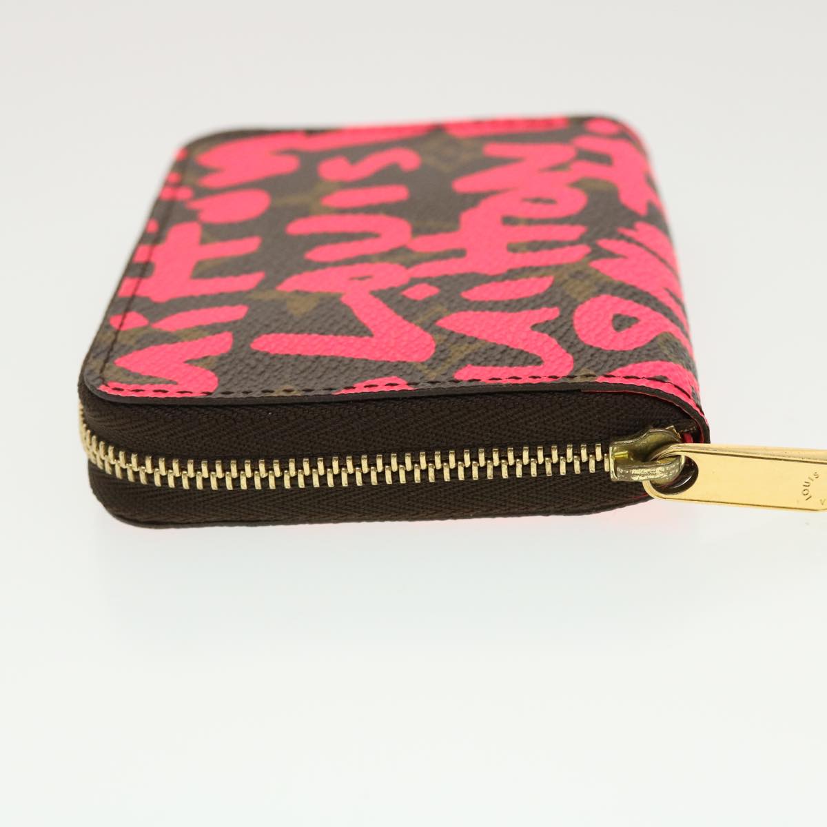 LOUIS VUITTON Monogram Graffiti Zippy Coin Purse Fuchsia M93707 LV Auth yk6630