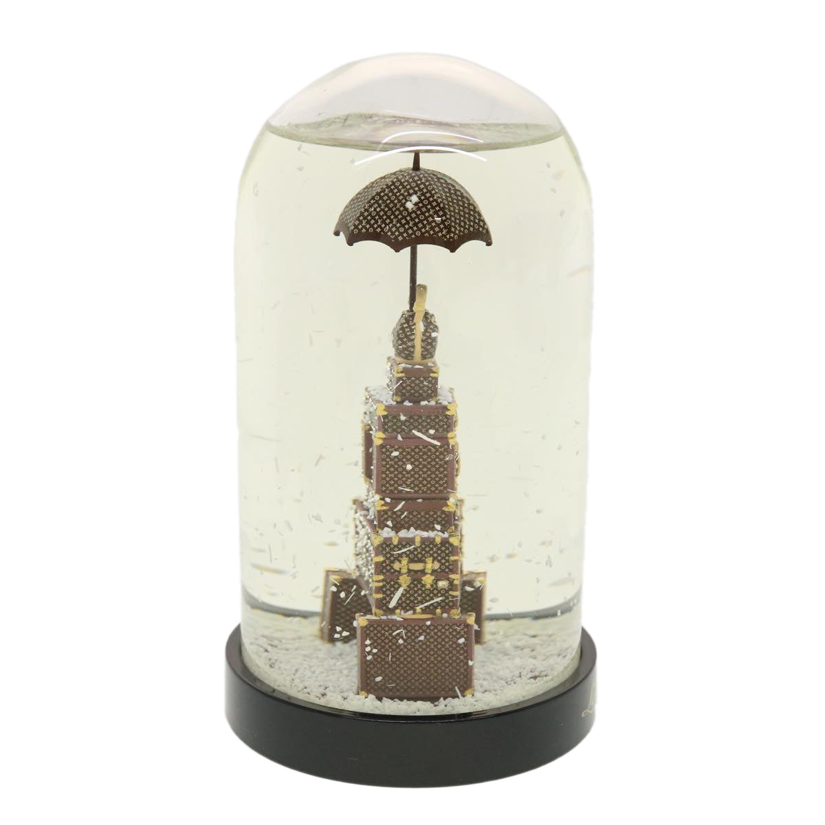 LOUIS VUITTON Trunk Tower Eiffel Tower Snow Globe Clear N99229 LV Auth yk7020S