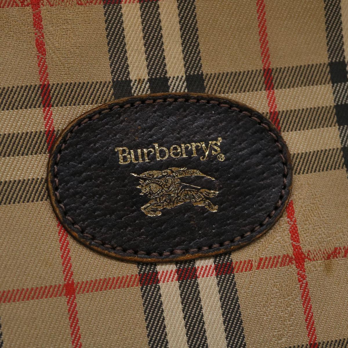 Burberrys Nova Check Pouch Nylon Beige Auth yk7121