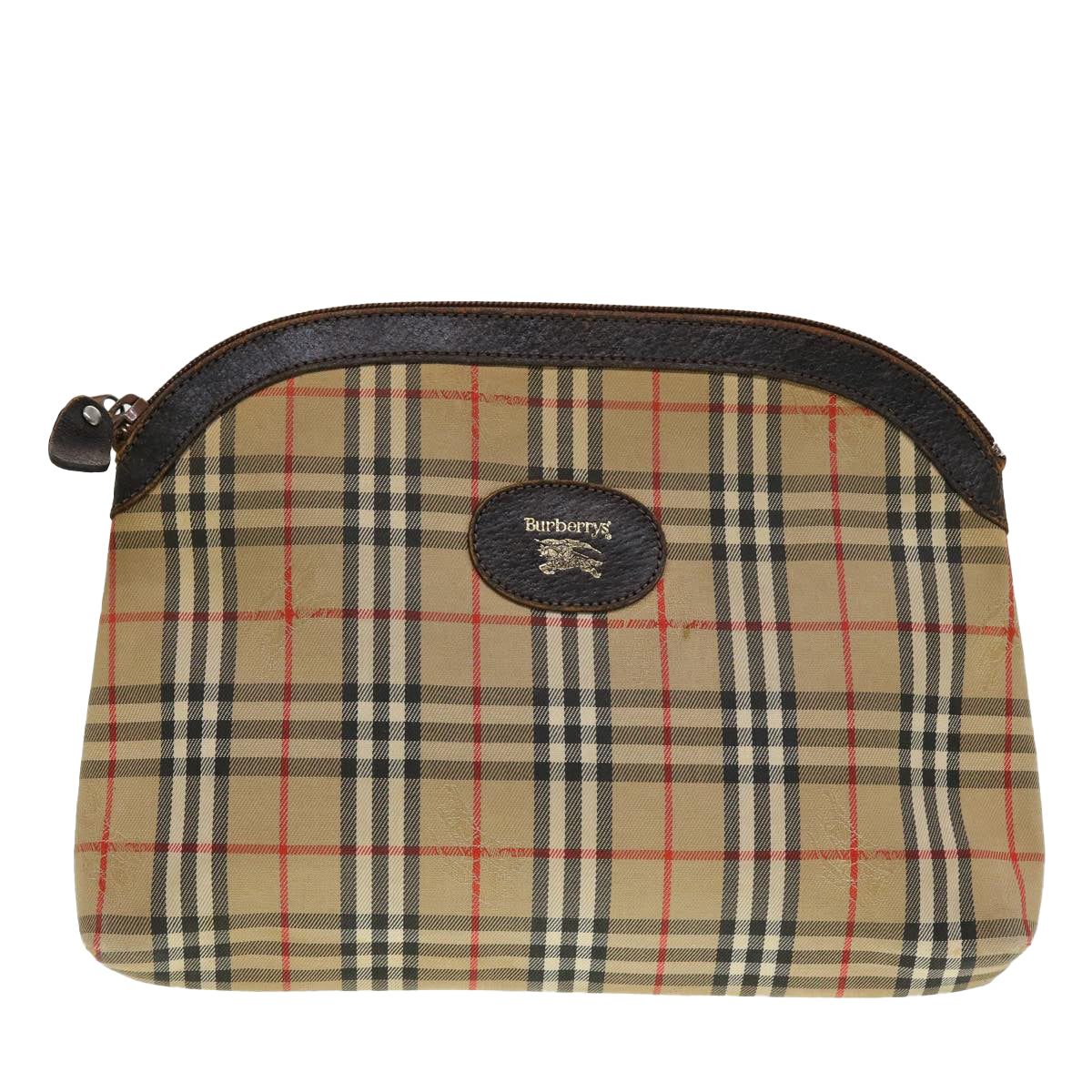 Burberrys Nova Check Pouch Nylon Beige Auth yk7121