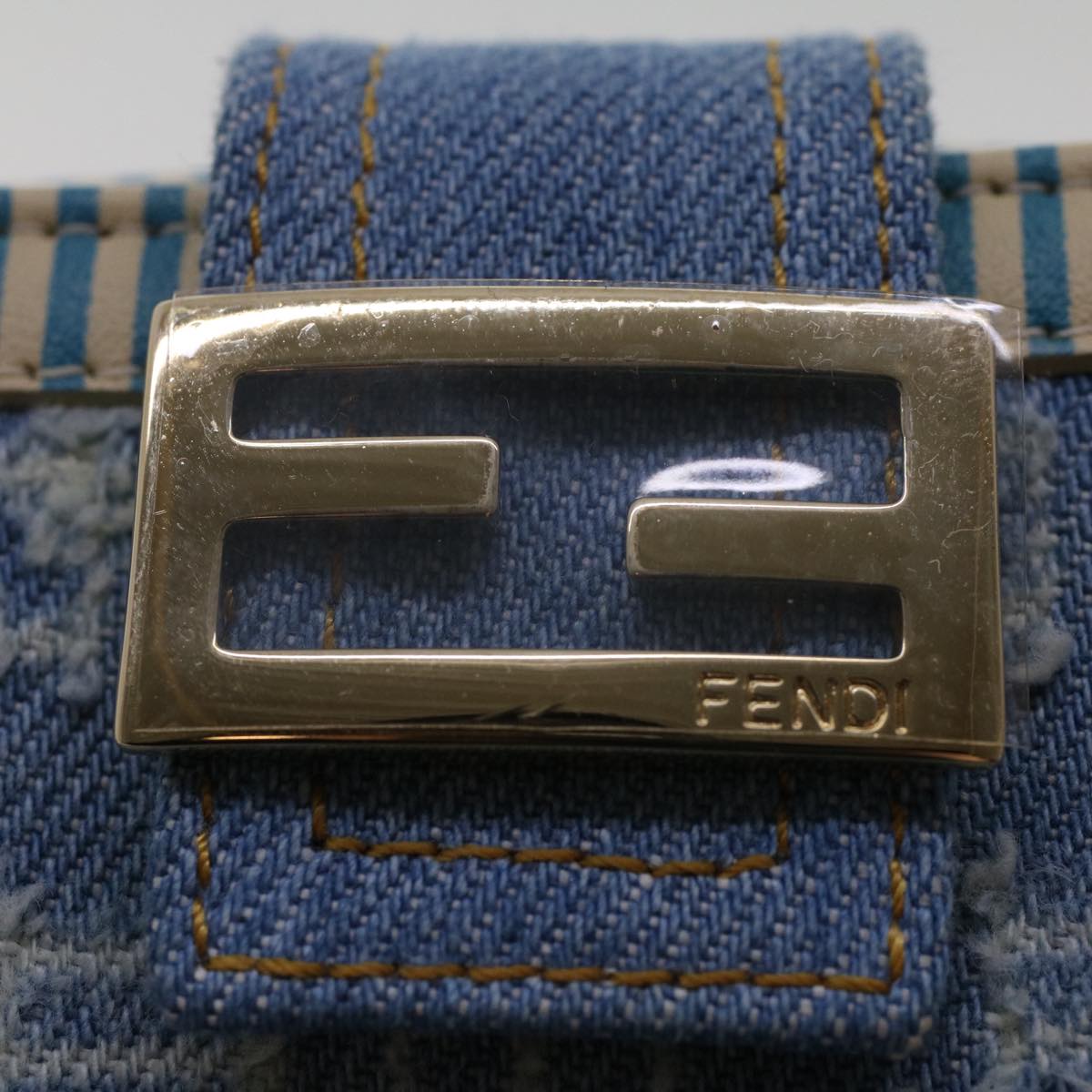 FENDI Zucca Canvas Wallet Denim Blue Auth yk7166