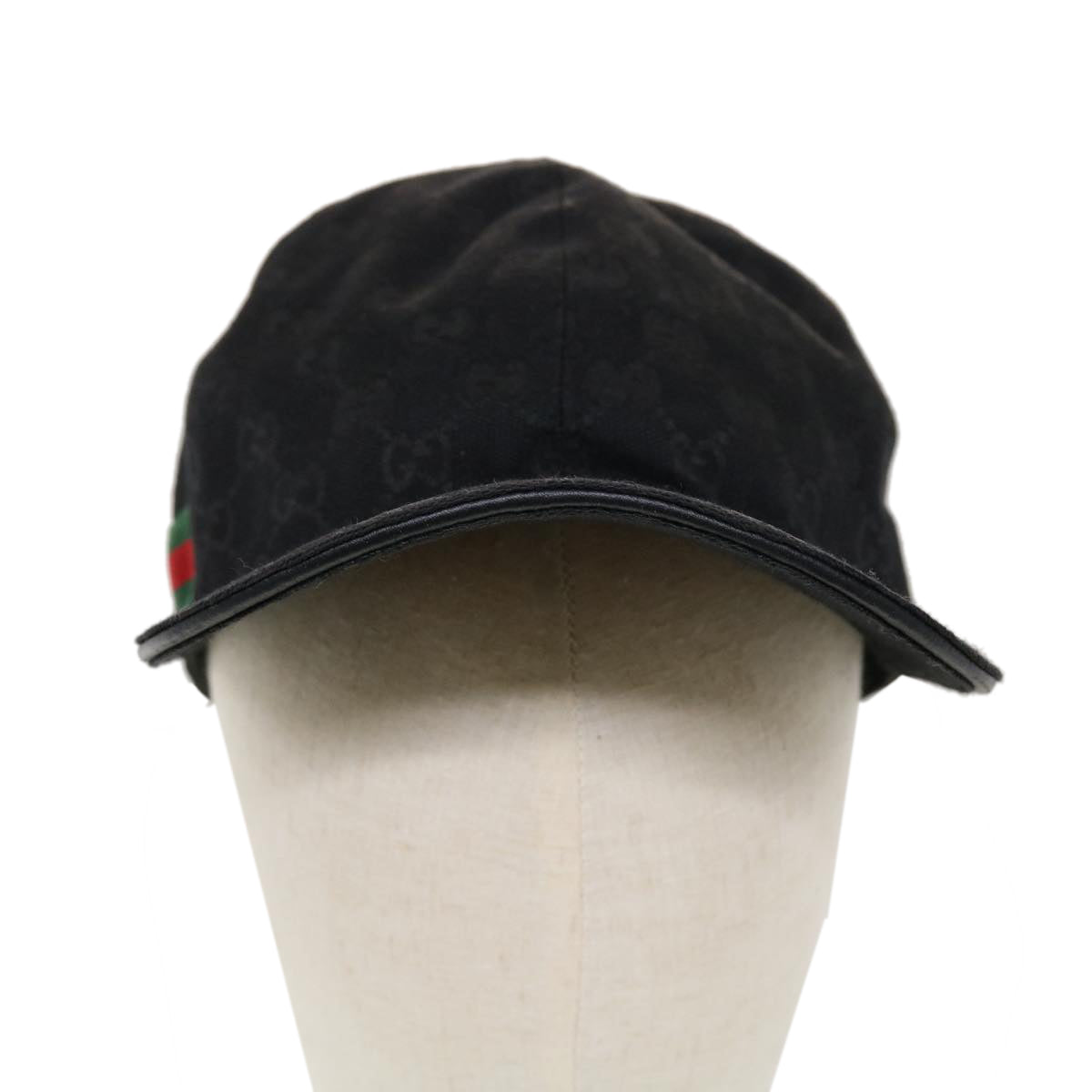 GUCCI GG Canvas Web Sherry Line Cap M Black Red Green 200035.601564 Auth yk7360