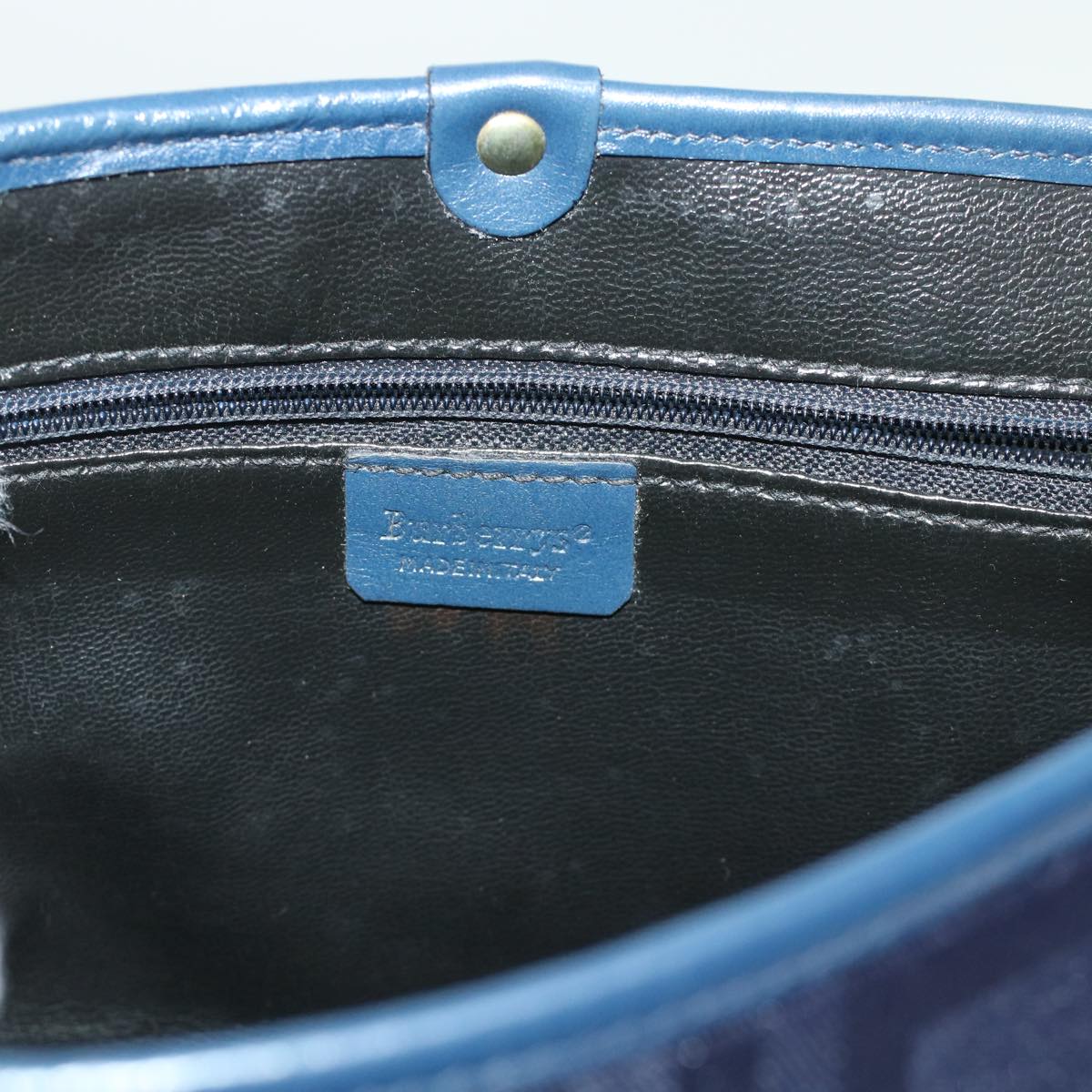 Burberrys Nova Check Hand Bag Nylon Leather Blue Auth yk7428