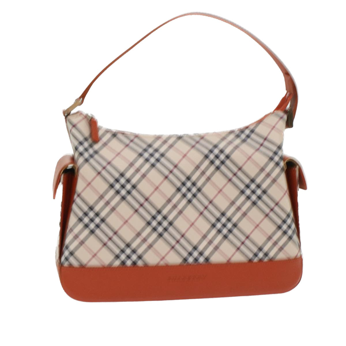 BURBERRY Nova Check Shoulder Bag Nylon Leather Beige Orange Auth yk7467