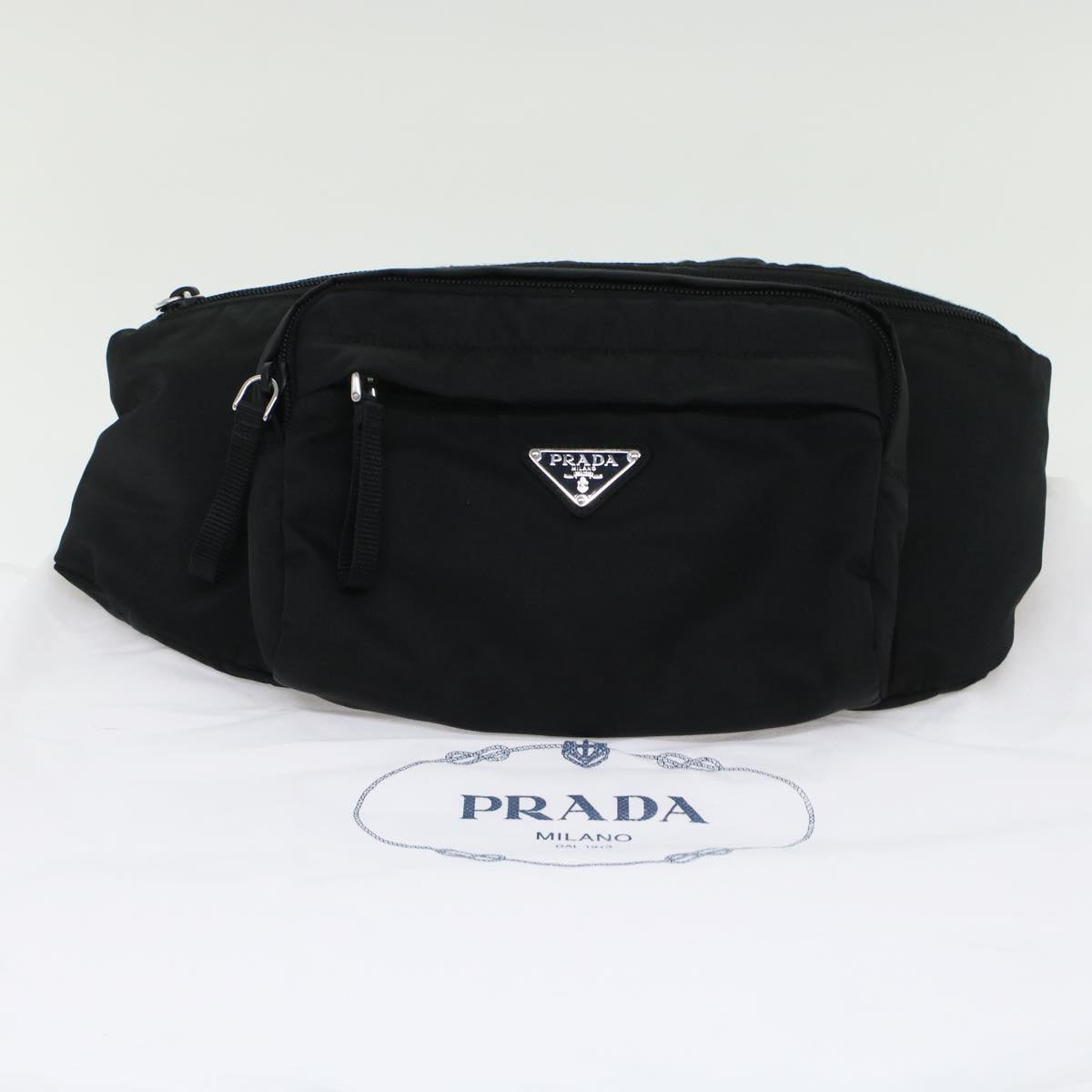 PRADA Body Bag Nylon Black 2VL005 Auth yk7495